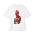 Spider Superhero Graphic Tee — Red Mask Comic Art Oversized T-Shirt